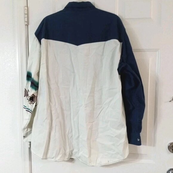 Vintage Express Rider Western Shirt Button Up Men's XXL Southwest Aztec Twill - Picture 6 of 6